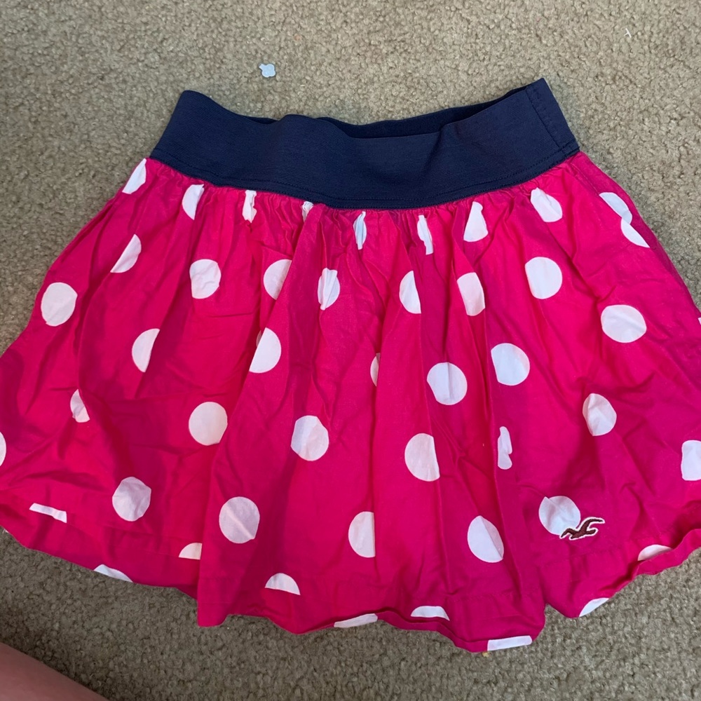 Hollister pink polka dot mini skirt